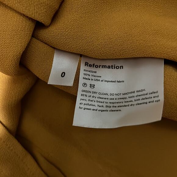 Reformation Gracie Dress in Ochre - Picture 5 of 10
